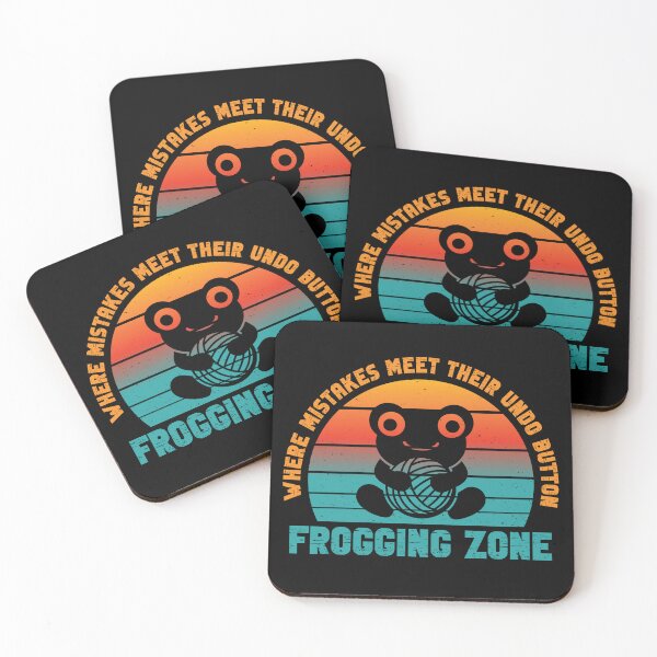 Item preview, Frogging Zone Crochet Terms Frog Funny Sunset Retro Grunge designed and sold by Lelijo.
