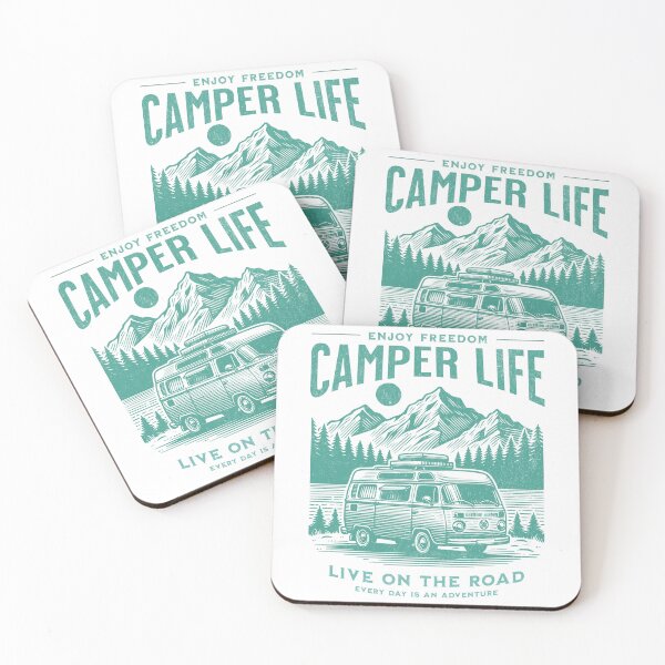 Item preview, Cool Retro Camper Life Print designed and sold by Thehatinthecat.
