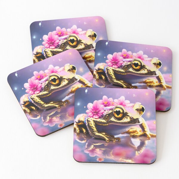 Item preview, amphibian golden frog and flowers designed and sold by janjacbu.