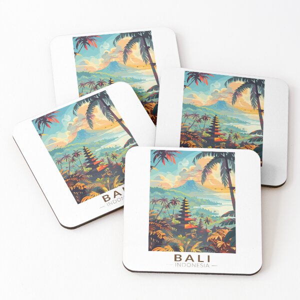 Item preview, Bali Indonesia Temples Travel Art Vintage designed and sold by KrisSidDesigns.