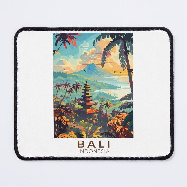 Item preview, Bali Indonesia Temples Travel Art Vintage designed and sold by KrisSidDesigns.