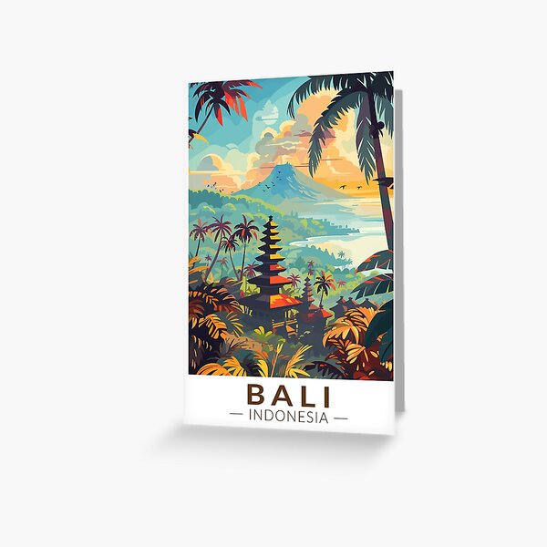 Artikel-Vorschau von Bali Indonesien Tempel Reisekunst Vintage, designt und verkauft von KrisSidDesigns.