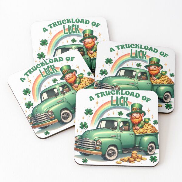 Item preview, A Truckload Of Luck Happy St Patrick's Day ,Funny Gnome With Green Truck, Cute Shamrock designed and sold by ArtByKatti.