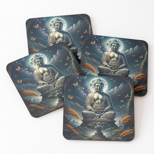 Item preview, Meditating Buddha Statue in Nature | AI Art designed and sold by marjessas-world.