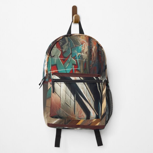 Item preview, Woman striding confidently down a graffiti-lined urban street, her outfit a mix of high fashion and street style designed and sold by AndreaMart.