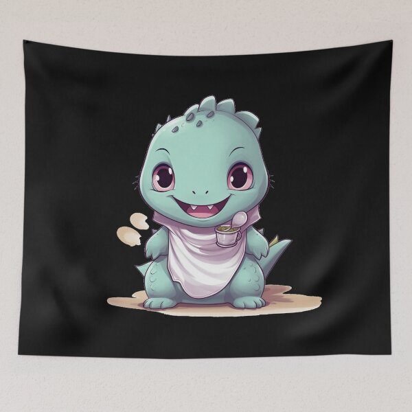 Item preview, Bebé lindo Godzilla turquesa designed and sold by MilkyBerryShop.