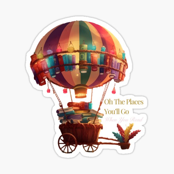 Item preview, Oh The Places You’ll Go When You Read Hot Air Balloon  designed and sold by najega911.