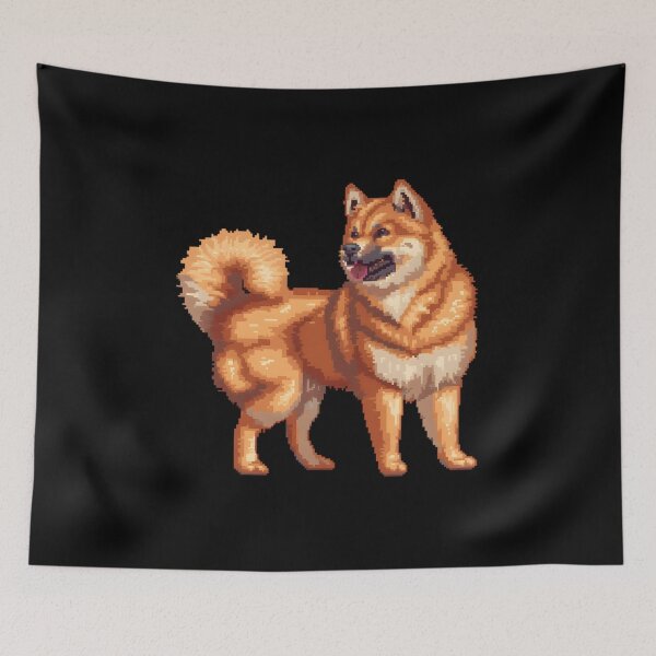 Item preview, Pixel Portrait Finnish Spitz designed and sold by CUTEDOGGIEZ.