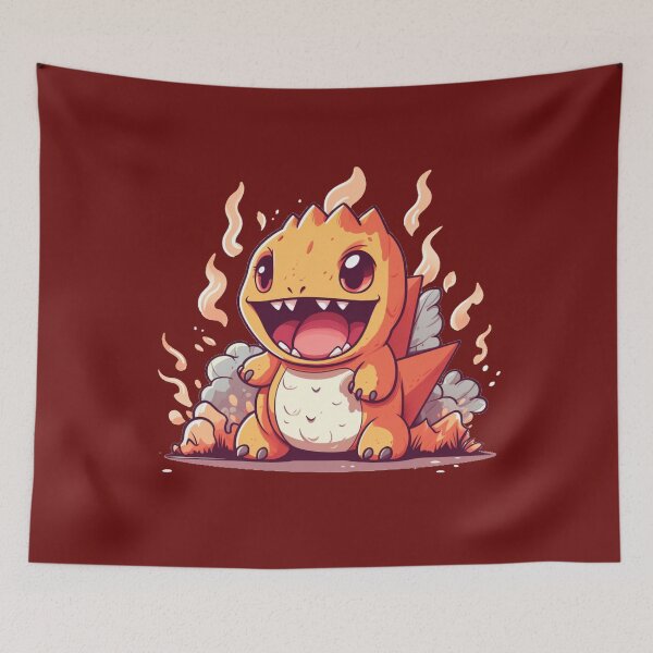Artikelvorschau, Der niedliche orangefarbene Godzilla versucht, Feuer zu spucken entworfen und verkauft von MilkyBerryShop.
