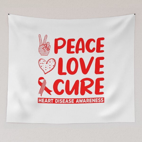 Item preview, Peace Love Cure Heart Disease Awareness Month Support designed and sold by NovaGenArt.