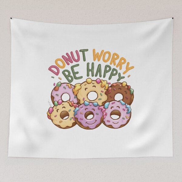 Item preview, #Sweet Happiness: Donut Worry, Be Happy! designed and sold by Colorful-Garden.