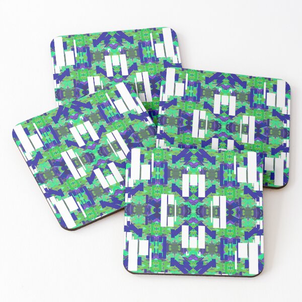 Item preview, Geometric green, white and blue  designed and sold by Flowersonstuff.
