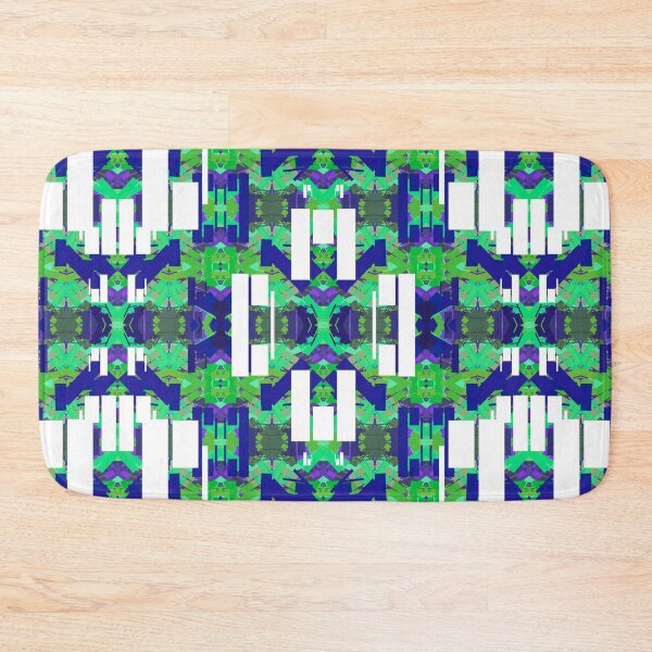 Item preview, Geometric green, white and blue  designed and sold by Flowersonstuff.