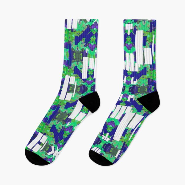 Item preview, Geometric green, white and blue  designed and sold by Flowersonstuff.