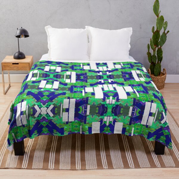 Item preview, Geometric green, white and blue  designed and sold by Flowersonstuff.