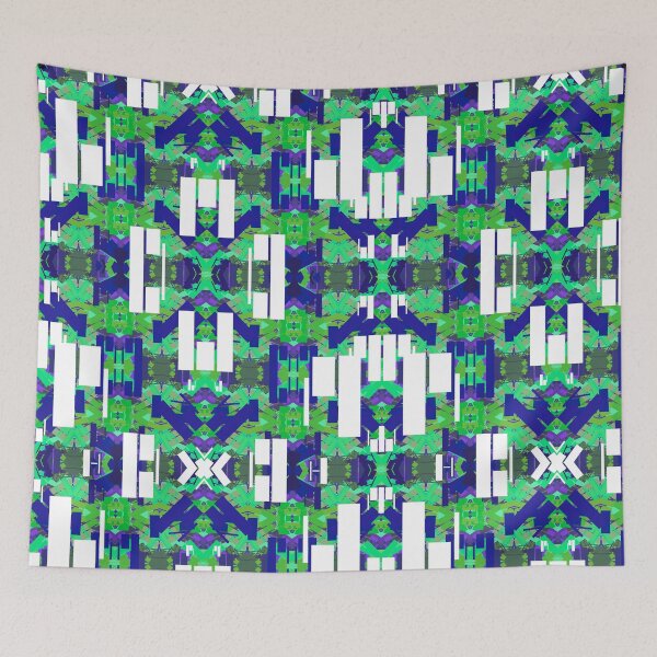 Item preview, Geometric green, white and blue  designed and sold by Flowersonstuff.