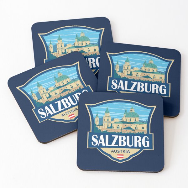 Item preview, Salzburg Austria Flag Illustration Retro Badge designed and sold by KrisSidDesigns.
