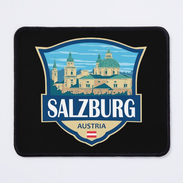 Item preview, Salzburg Austria Flag Illustration Retro Badge designed and sold by KrisSidDesigns.