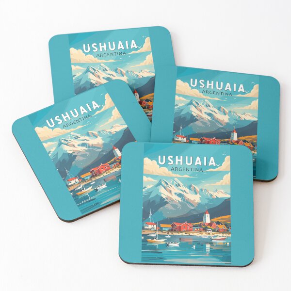 Item preview, Ushuaia Argentina Travel Art Vintage designed and sold by KrisSidDesigns.