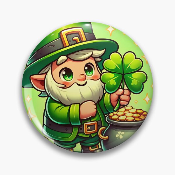 Item preview, Día de San Patricio Leprechaun Trébol de cuatro hojas PotOGold designed and sold by Lisa Pearlman.
