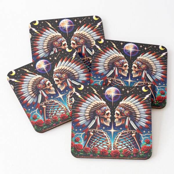 Item preview, Native American Indian Dead Skeletons Under the Stars designed and sold by HippieFarms11.