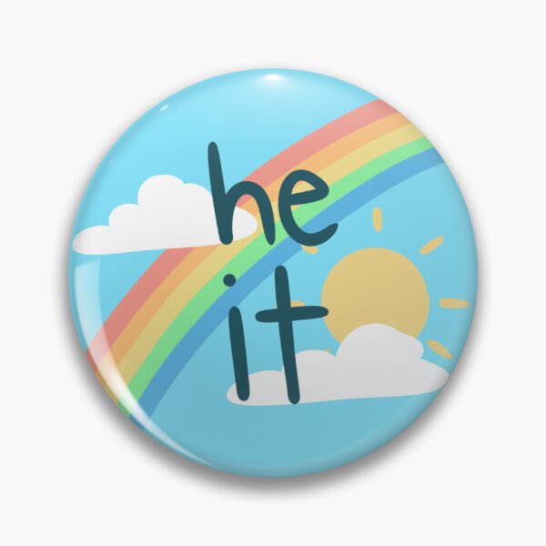 Item preview, He/it sky pronoun pin designed and sold by dreamsclouds.