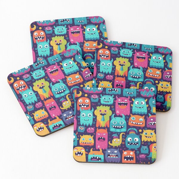 Item preview, Colorful Monsters Pattern designed and sold by NicolasGlowArt.