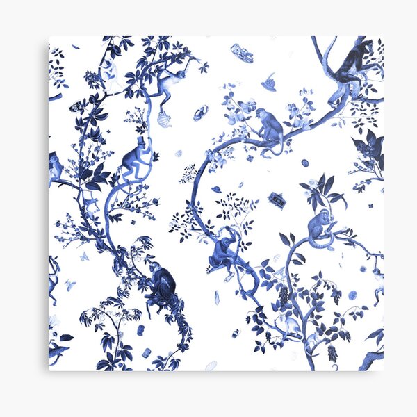 Monkey World Jouy Metal Print