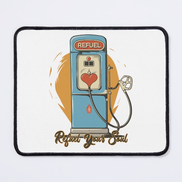 Item preview, Vintage Gas Pump Heart: Refuel Your Soul Typography Design designed and sold by HahaHandlesHub.