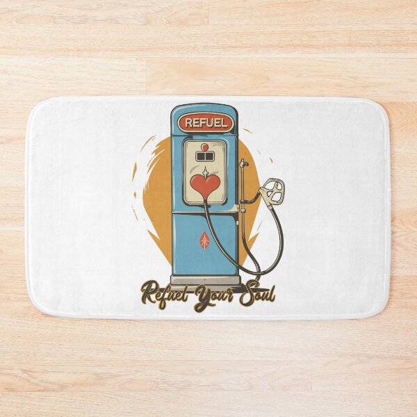 Item preview, Vintage Gas Pump Heart: Refuel Your Soul Typography Design designed and sold by HahaHandlesHub.