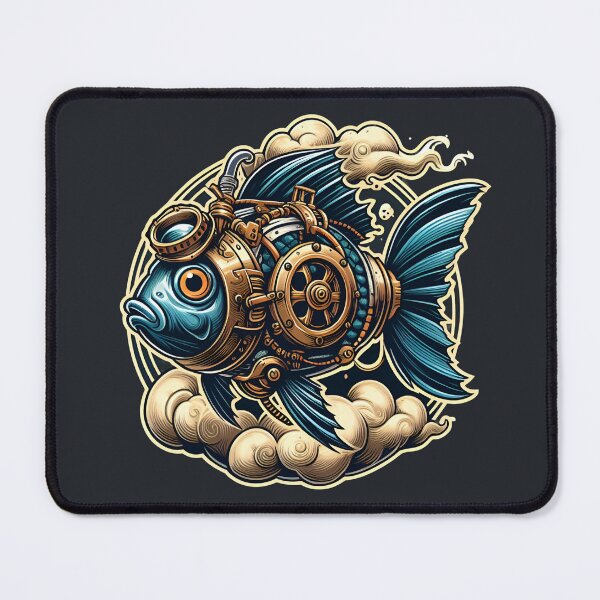 Artikelvorschau, Steampunk-Fisch im Vintage-Retro-Stil entworfen und verkauft von MusesWhispers.