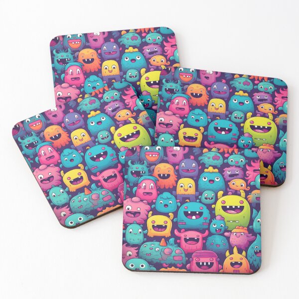 Item preview, Colorful Pattern Kawaii Monsters designed and sold by NicolasGlowArt.