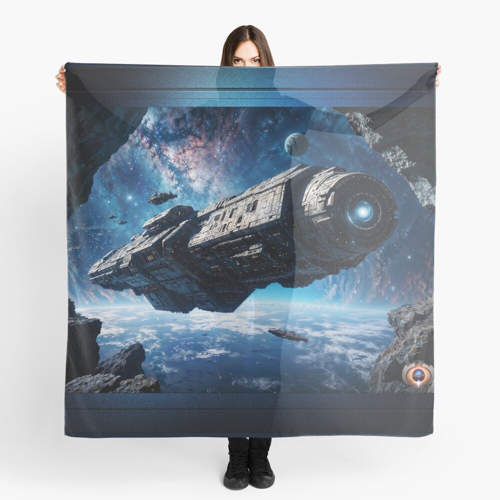 The Plavien Explorer Fleet AI Concept Art by Xzendor7 - A Thrilling Odessy Of Discovery 4 The Plavien Explorer Fleet Mesmerizing AI Concept Sci-Fi Art by Xzendor7 Decorative Ladies Scarf