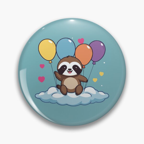 Item preview, Colorful Balloon Sloth rising and floating into the clouds designed and sold by Atlantico54.