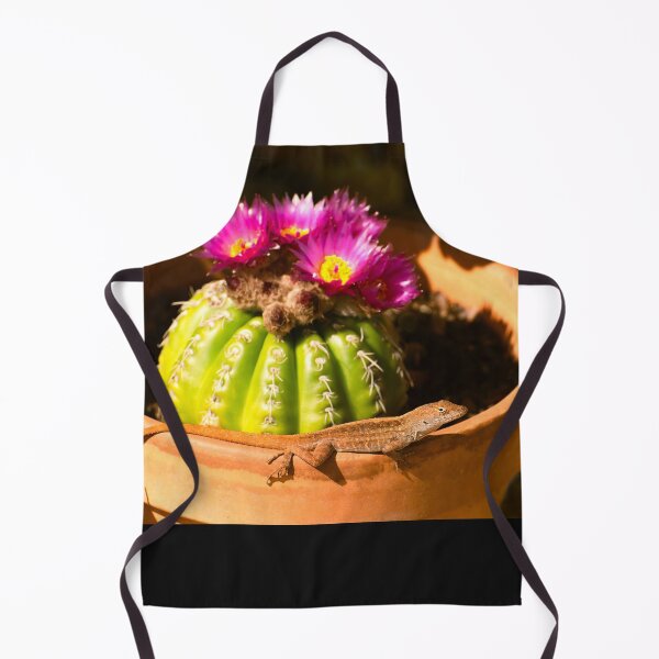 Item preview, Lizard and Parodia cactus in bloom designed and sold by Zina Stromberg.