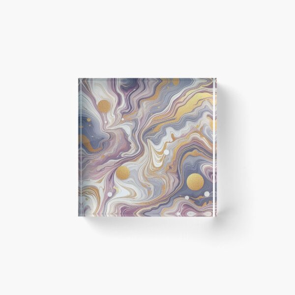 Item preview, Lilac and Gold swirl of marble print designed and sold by PrintsQuarter.