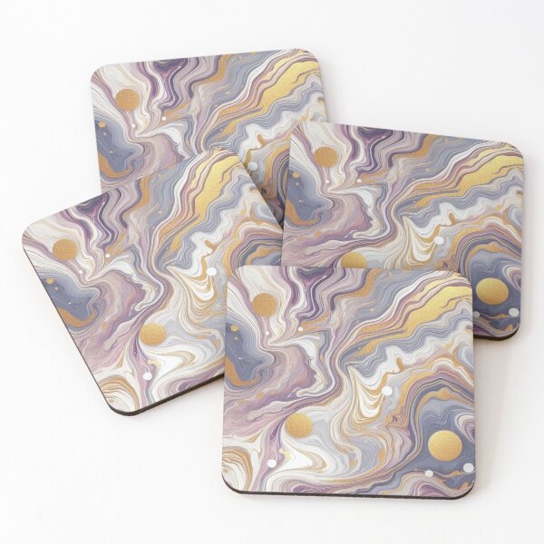 Item preview, Lilac and Gold swirl of marble print designed and sold by PrintsQuarter.