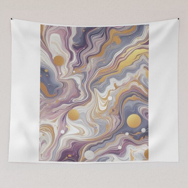 Item preview, Lilac and Gold swirl of marble print designed and sold by PrintsQuarter.
