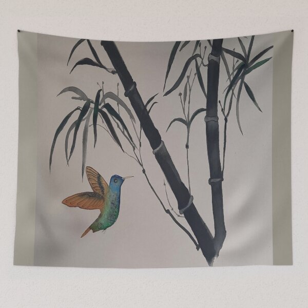 Item preview, "L'oiseau et les bambous" (= the bird and the bamboos) designed and sold by Isa-Isarielle.