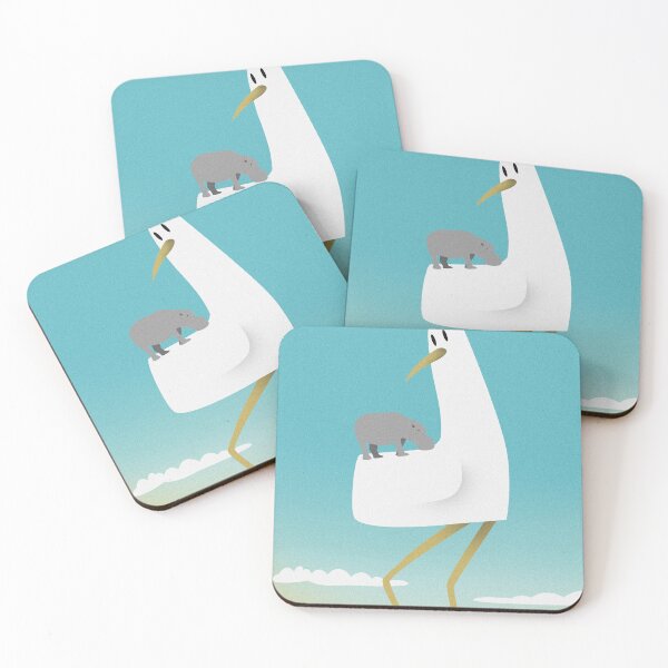 Item preview, Wading bird Vs Hippo designed and sold by ArtisanGroove.