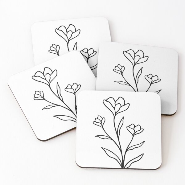 Item preview, Floral Line Art | Elegant Wildflower Leafy Stem designed and sold by RachelFCreative.