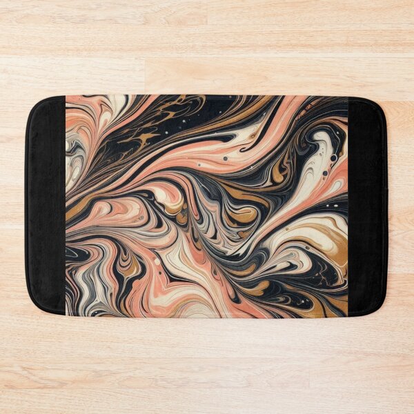 Item preview, Peach and Gold swirl of marble print designed and sold by PrintsQuarter.