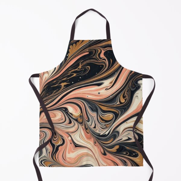 Item preview, Peach and Gold swirl of marble print designed and sold by PrintsQuarter.