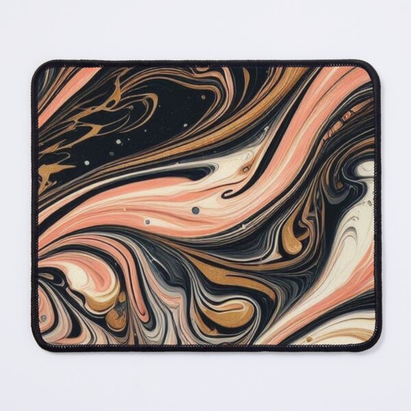 Item preview, Peach and Gold swirl of marble print designed and sold by PrintsQuarter.