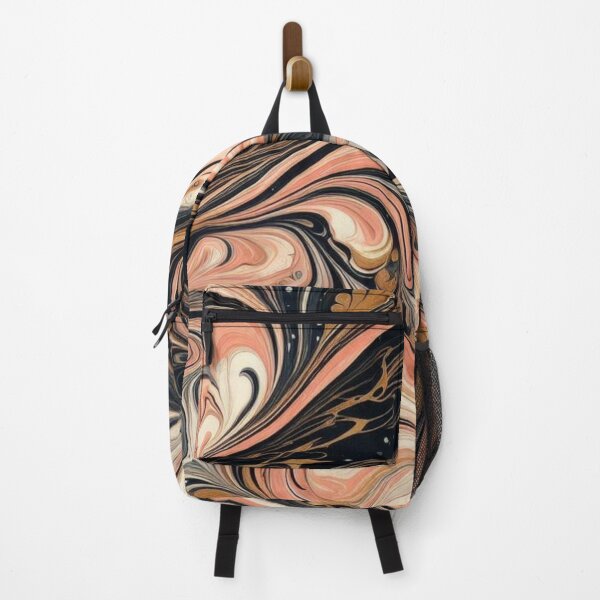 Item preview, Peach and Gold swirl of marble print designed and sold by PrintsQuarter.