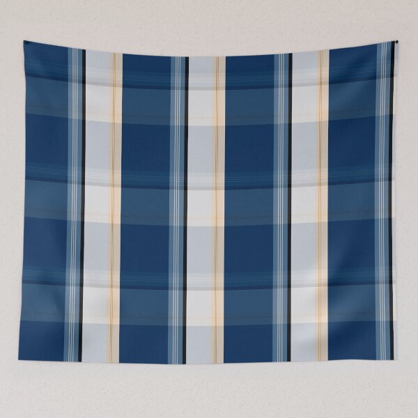 Aperçu de l'œuvre Un plaid bleu classique dans des teintes profondes avec des accents plus clairs. Traditionnel et intemporel créée et vendue par lcsmithdesigns.