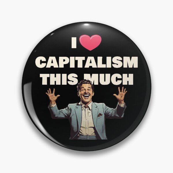 Item preview, I Love Capitalism This Much / I Heart Capitalism for Dark Background designed and sold by thecatcouch.