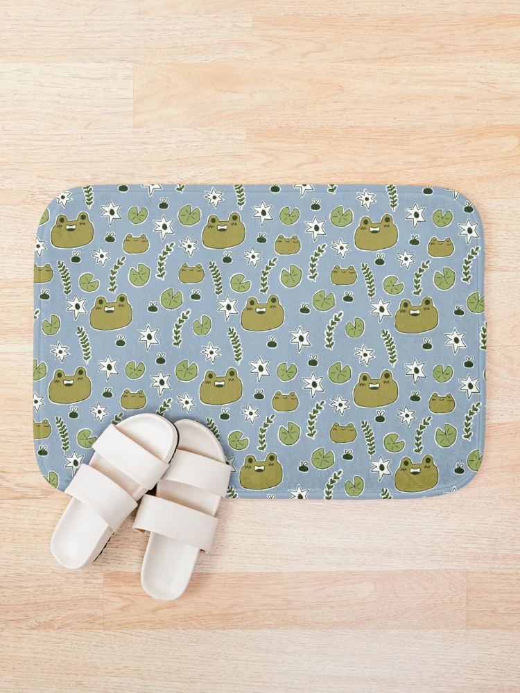 Thumbnail 1 of 6, Bath Mat, Frog repeat Pattern! designed and sold by Allison Scianna.