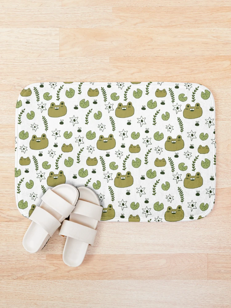 Thumbnail 1 of 6, Bath Mat, Frog repeat Pattern! designed and sold by Allison Scianna.