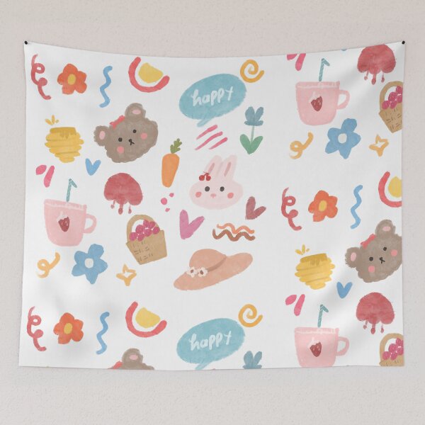 Item preview, Cute summer bear colorful doodle designed and sold by ShopMaxiDesigns.